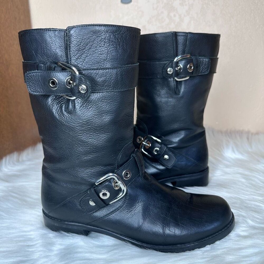 Stuart Weitzman Lotroops Moto Harness Boots Size 7